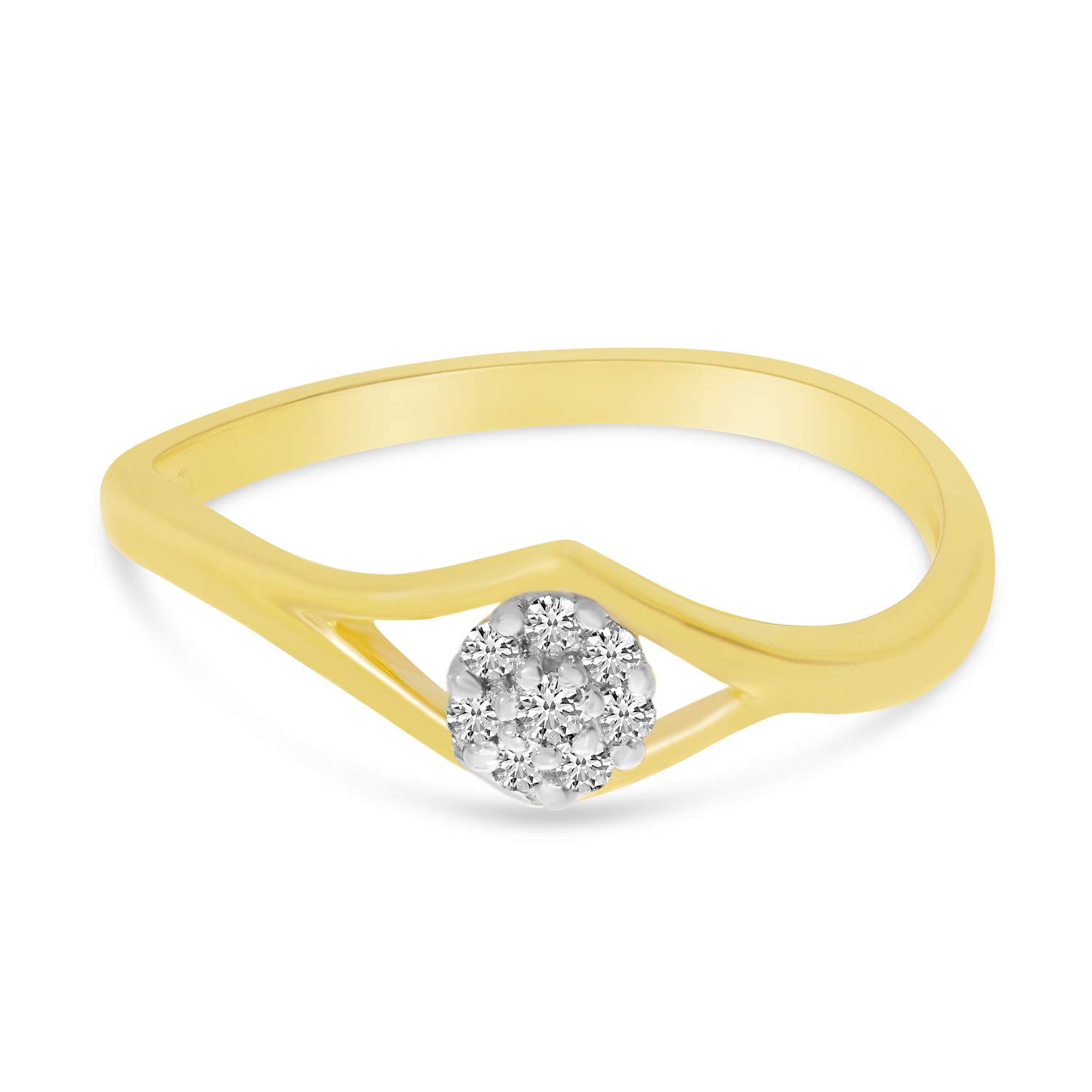 10K Yellow Gold Diamond Cluster Ring for Women - Elegant Wedding, Engagement & Anniversary Jewelry Gift - Perfect for Special Occasions & Everyday Wear