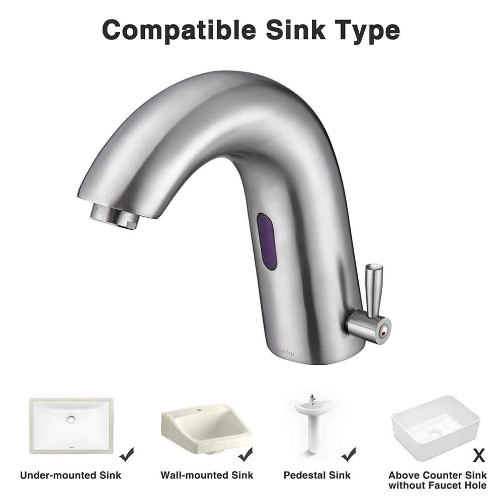 Aquaterior Motion Sensor Touchless Kitchen Faucet with Hot & Cold Water - 7 Inch Hands-Free Pull-Down Sprayer for Modern Home, Restaurant & Commercial Use