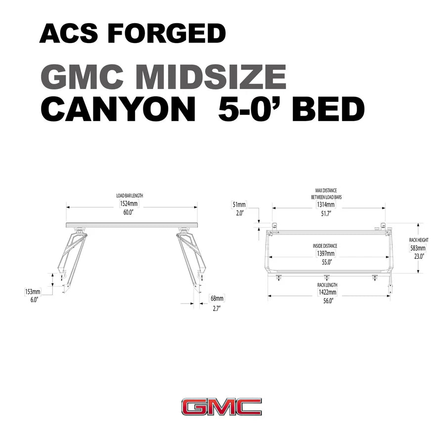 ACS Forged Tonneau Cover for 2015-2023 GMC Canyon 5'0 Bed | Durable Truck Bed Cover | Perfect for Hauling, Camping & Outdoor Adventures