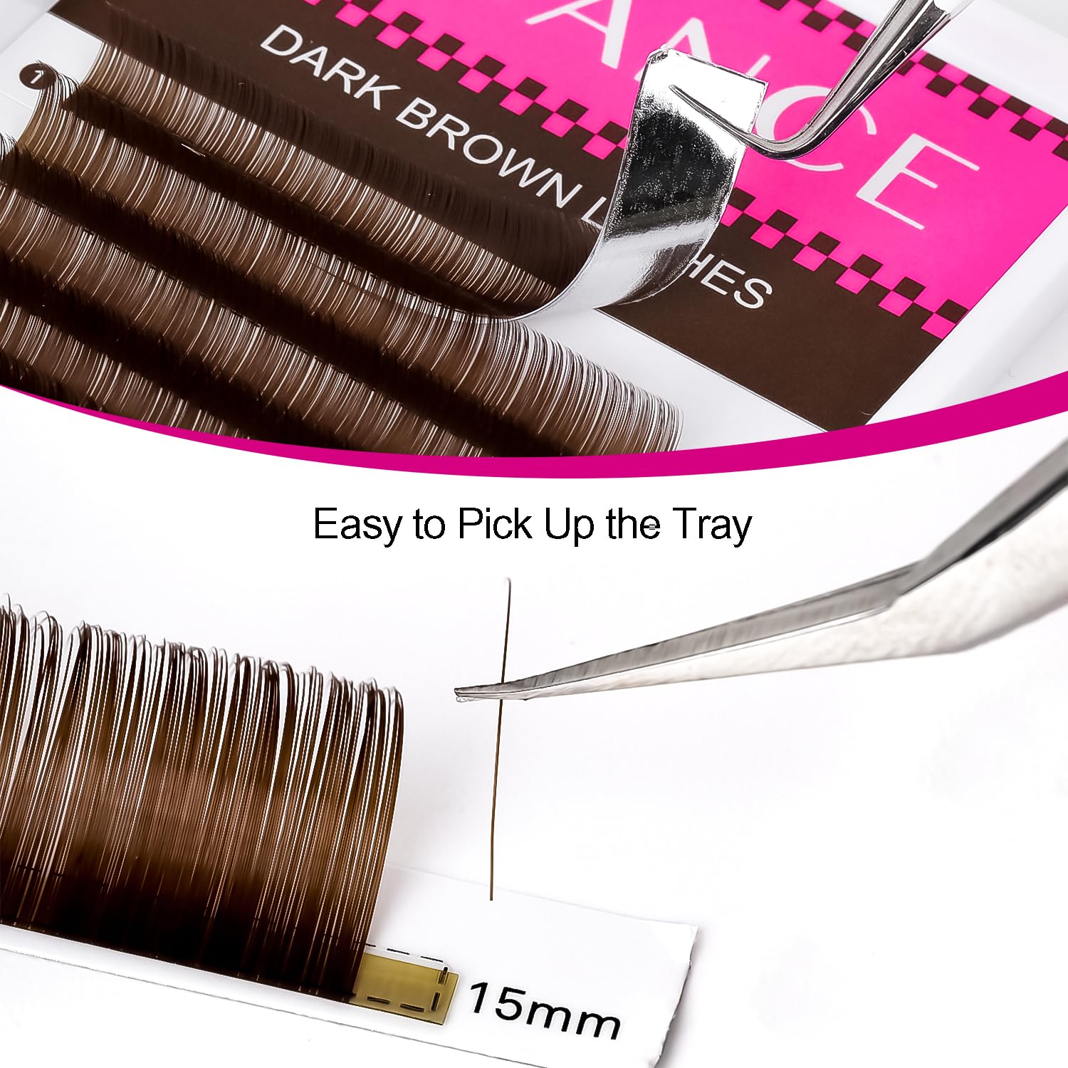 TDANCE Premium Dark Brown Eyelash Extensions - 0.05mm D Curl 10-17mm for Salon & DIY Use | Natural Looking Colored Lashes for Volume & Length | Perfect for Weddings, Parties & Special Occasions