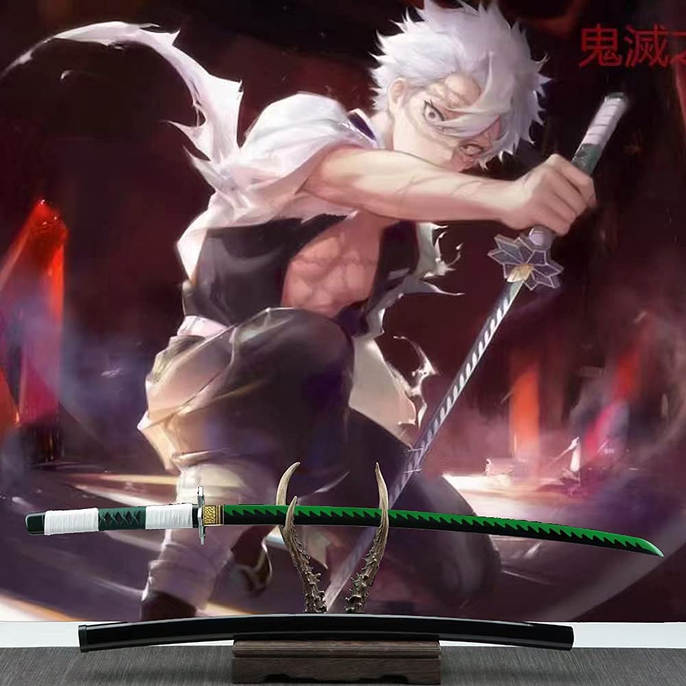 Authentic Japanese Anime Katana Sword - Hand Forged 1045 Carbon Steel Samurai Sword, Full Tang Handmade Demon Slayer Katana - Sharp Practical Blade for Cosplay, Martial Arts Training & Anime Collection
