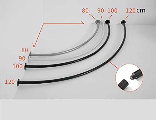 Clothing Store Fitting Room Curtain - Black Metal Rod Changing Room Drapes with Track & Rings (39 Inches/100cm) for Retail Boutique Dressing Rooms