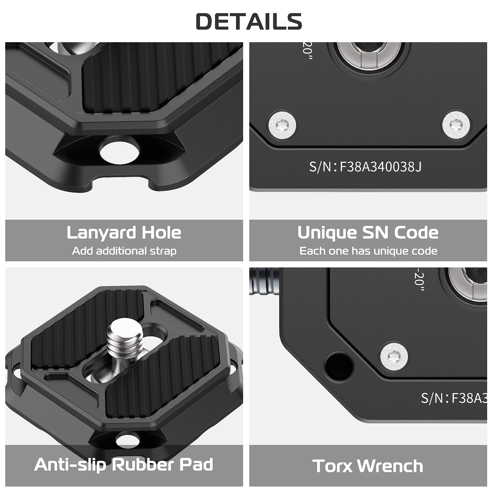 FALCAM F38 Quick Release Plate - 38mm Universal Camera Mounting Adapter with 1/4