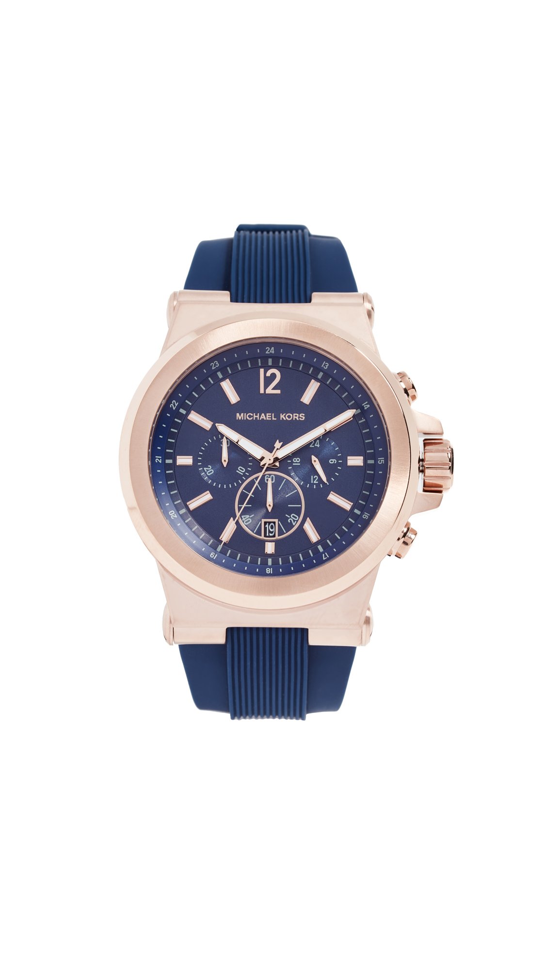 Michael Kors Dylan Men's Stainless Steel Chronograph Watch with Steel/Silicone Band - Luxury Dress & Casual Timepiece for Business, Date Night & Everyday Wear