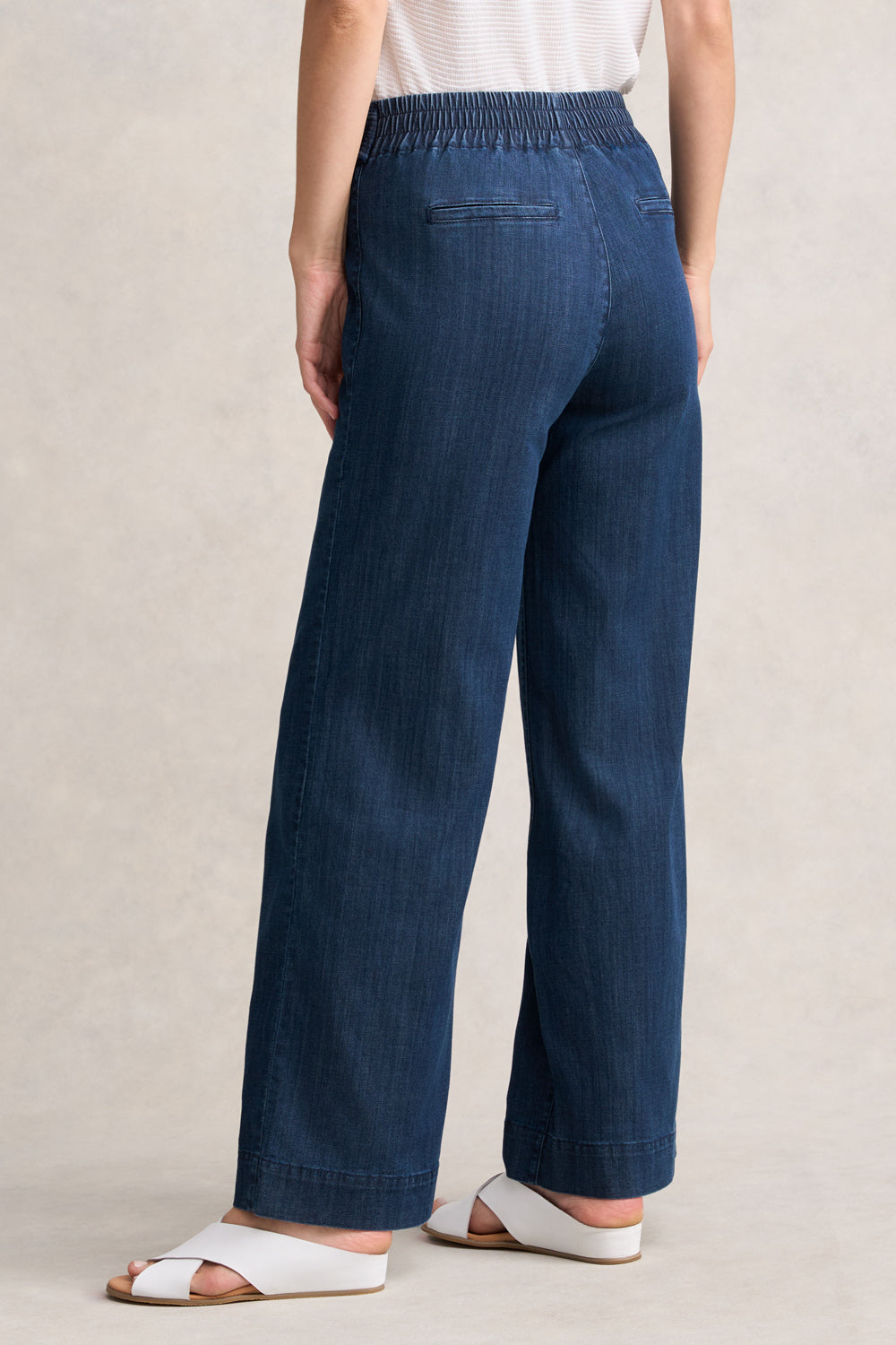 Best Wide Leg Jeans for Women - Mid Blue Denim High Waist Comfortable Stretch Pants - Casual & Chic Outfit for Everyday Wear, Office, or Date Night