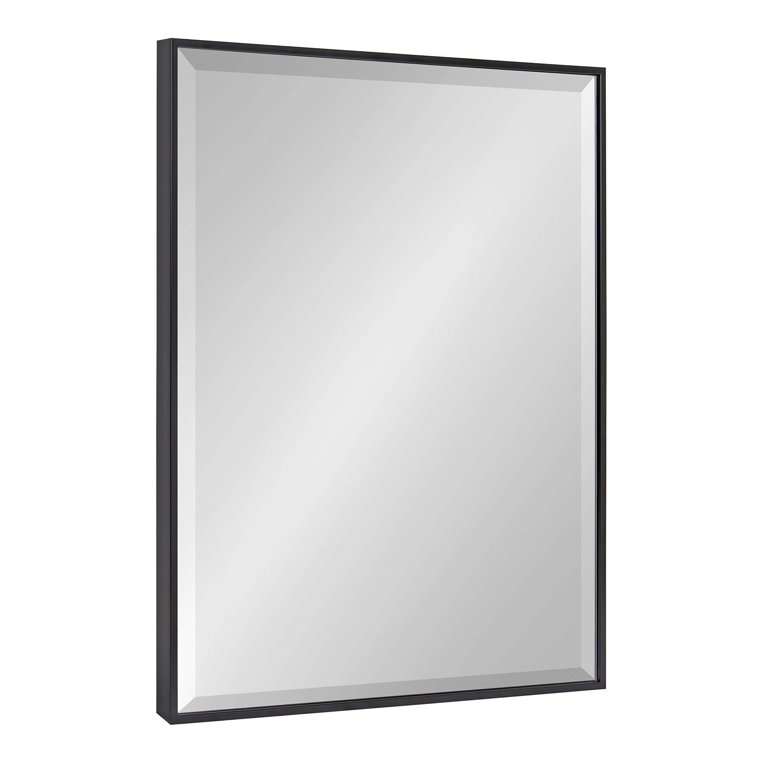 Kate & Laurel Rhodes 23x29 Inch Large Black Framed Rectangle Wall Mirror - Modern Sleek Decorative Mirror for Living Room, Bedroom, Entryway & Bathroom