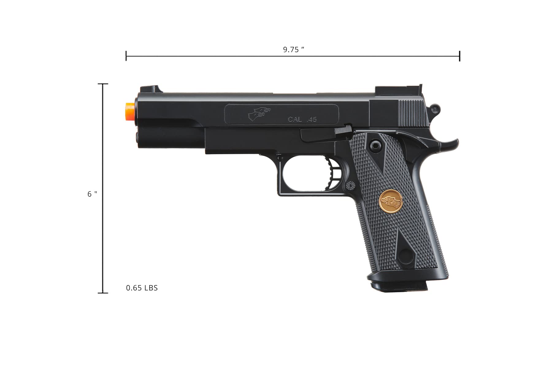 Delta Force Tactical 1911 Hi-Capa Full Size Spring Airsoft Pistol - Black | CO2 Powered Gas Blowback | Outdoor Shooting & Airsoft Training | Perfect for Target Practice & Military Simulation Games