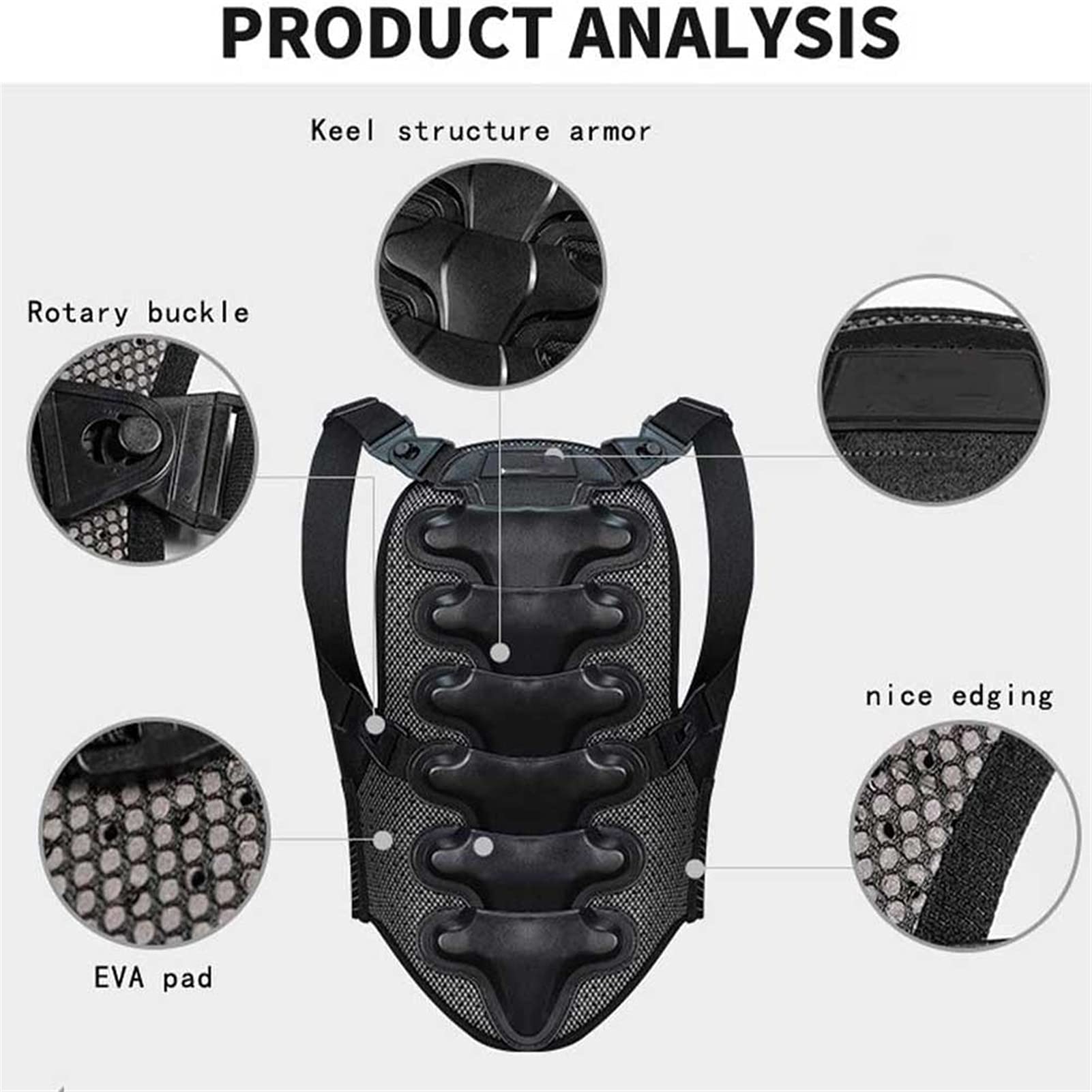 Dirt Bike Body Armor Vest - Chest & Spine Protector for Motocross, Skiing, Snowboarding - Hard Plastic Protective Gear (Size Small) | Ideal for Off-Road Riding & Winter Sports Safety