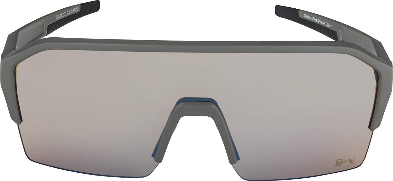 ALPINA RAM HR Q-LITE V Sports Sunglasses for Men & Women - Lightweight Polarized Cycling Running Golf Glasses - Moon Grey Matte Frame - UV Protection - Perfect for Outdoor Activities & Sports