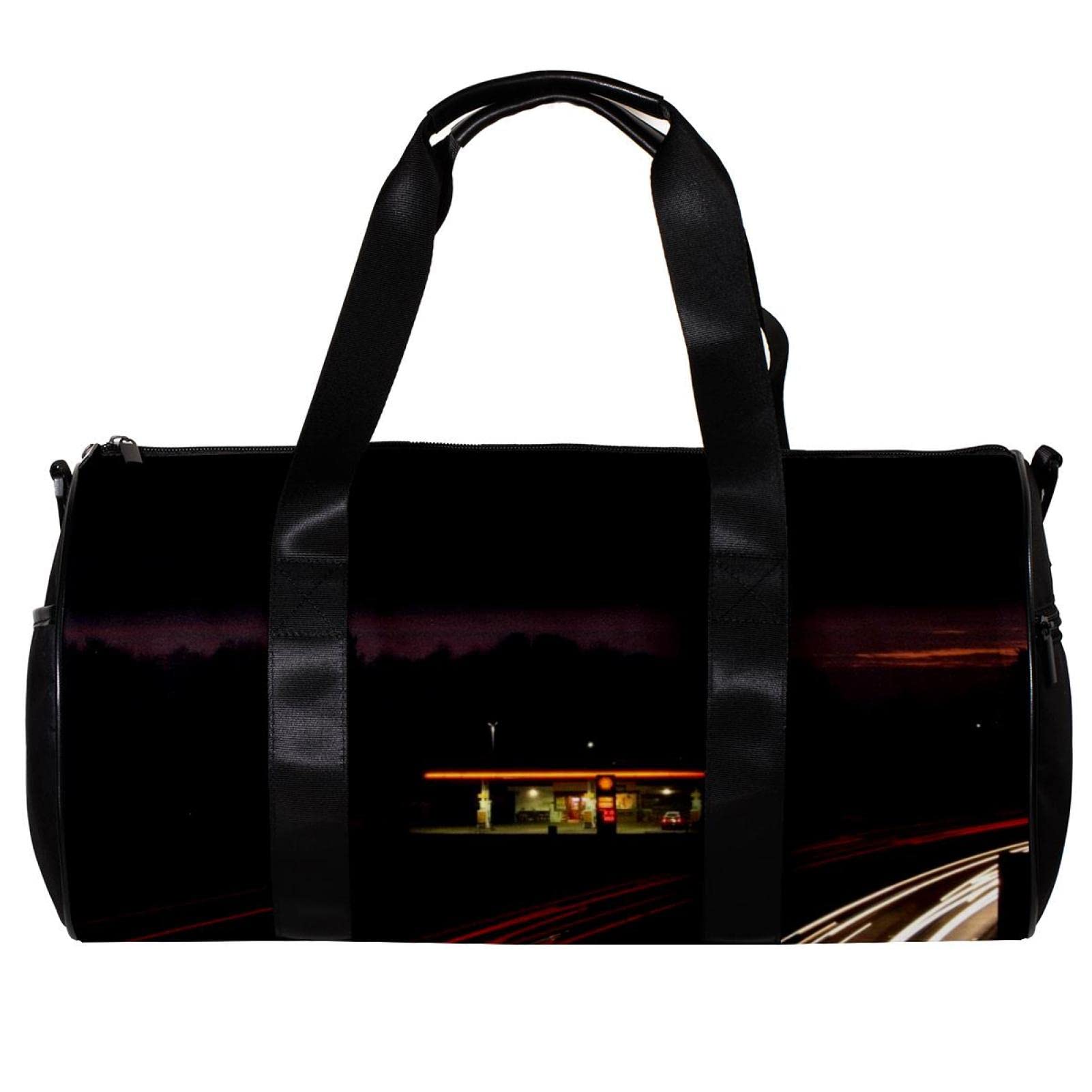 Gym Duffle Bag for Men & Women - Large Capacity Overnight Weekender Travel Bag with City Roads Highway Design - Perfect for Gym, Workout, Travel & Weekend Getaways