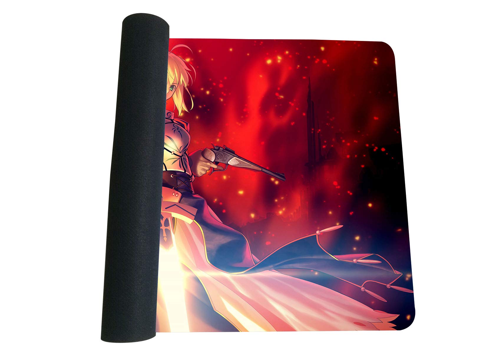 Fate Stay Night Anime Mouse Pad - Large Gaming & Office Desk Mat for Keyboard & Mouse - Saber & Fate Grand Order Themed - Non-Slip Computer Table Mat (435) - Perfect for Anime Fans, PC Gamers & Office Work
