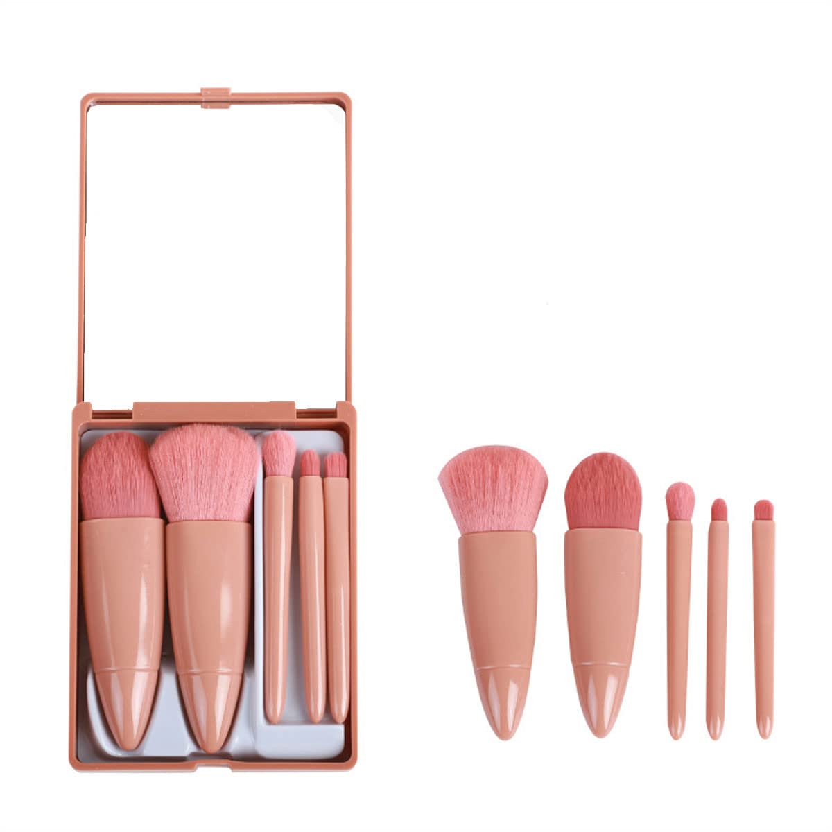 Professional Pink Makeup Brush Kit - Soft Concealer & Foundation Brushes for Flawless Beauty