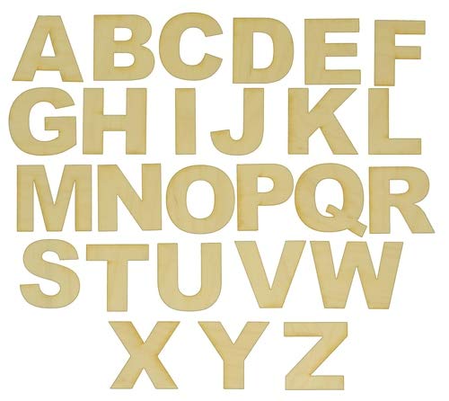 12 Inch X 1/4 Inch A-Z Wood Letters in Arial Font - Premium USA-Made Alphabet for DIY Crafts, Home Decor & Wedding Signage