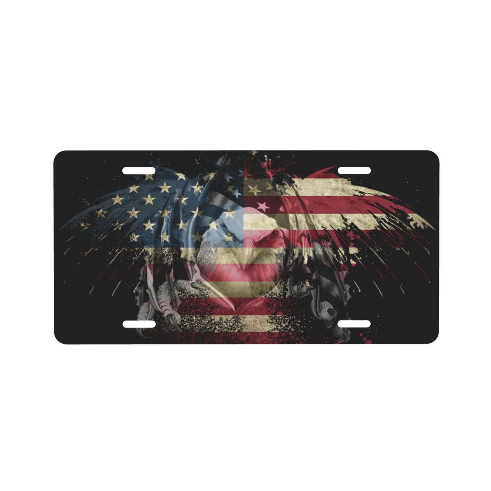 American Eagle Decorative License Plates - Custom Vanity Metal Car Tags (6x12 Inch) - Durable Aluminum Front Plate Cover for Cars, Trucks & Motorcycles - Perfect for Personalization & Vehicle Decoration