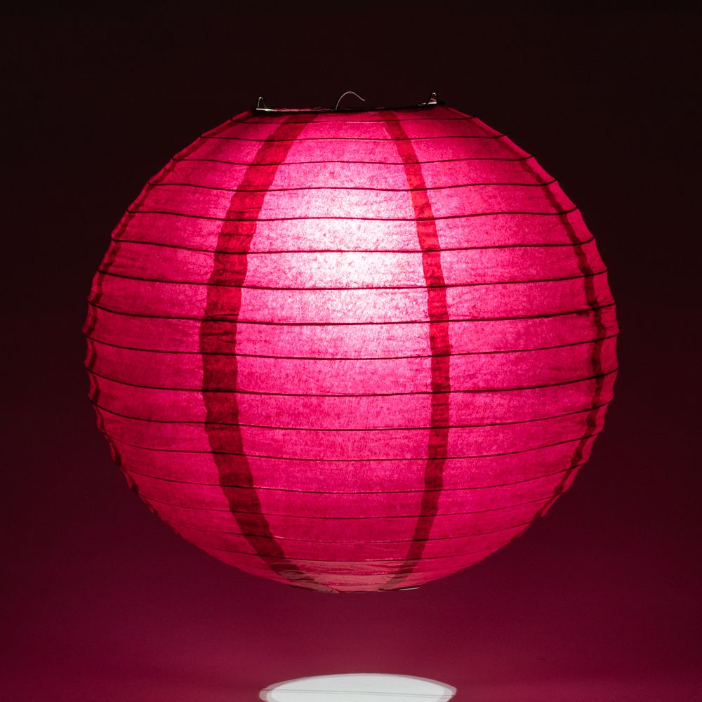 20 Pack Velvet Red Round Paper Lanterns with Even Ribbing - Chinese Hanging Decorations for Wedding, Party, Festival & Home Decoration | Perfect for Indoor & Outdoor Events