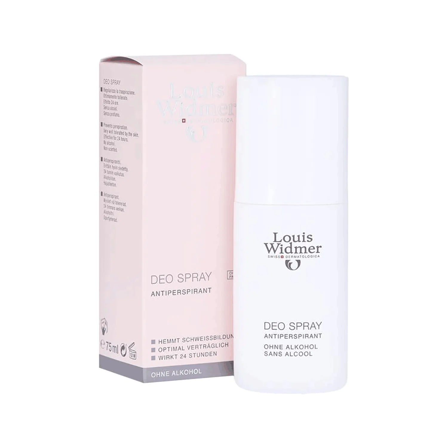 Louis Widmer Fragrance-Free Deodorant Spray 75ml - Long-Lasting Protection for Sensitive Skin, Gym & Daily Use