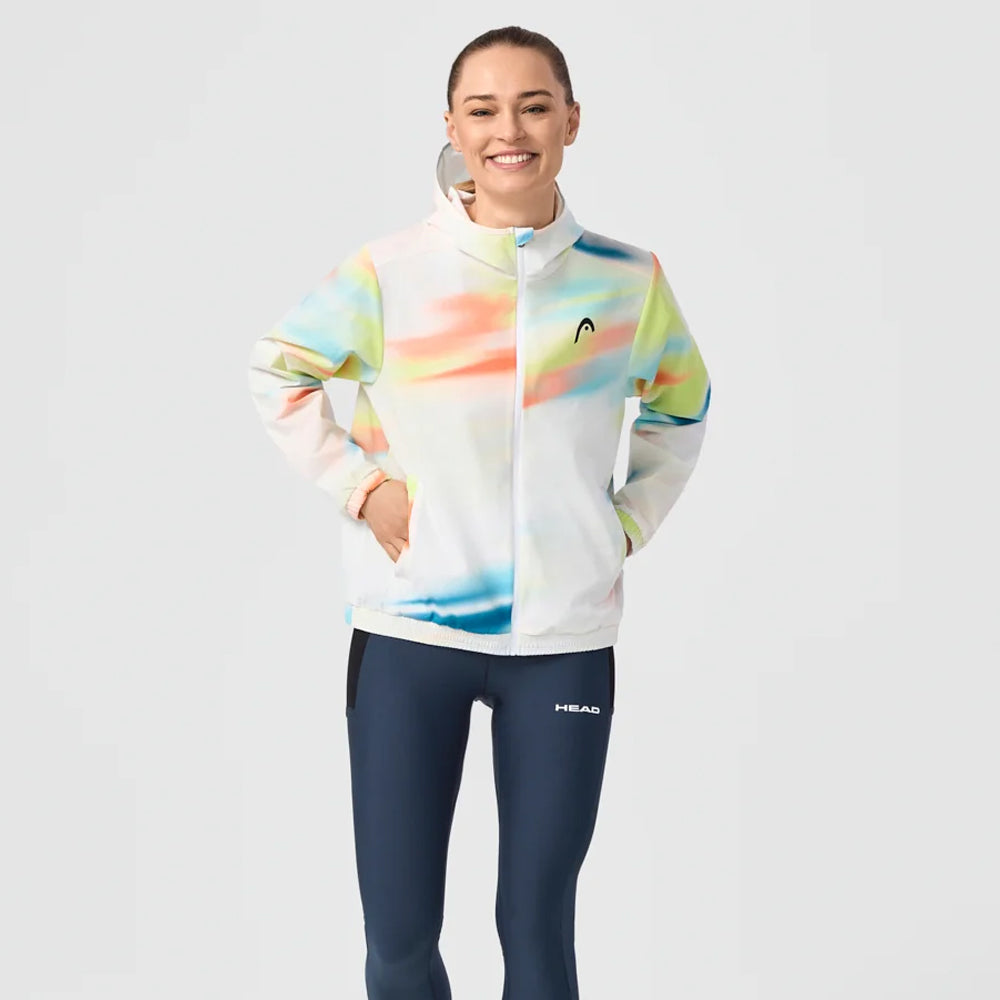 Women's Printed Blur Jacket - Lightweight Windbreaker for Running, Hiking & Outdoor Activities