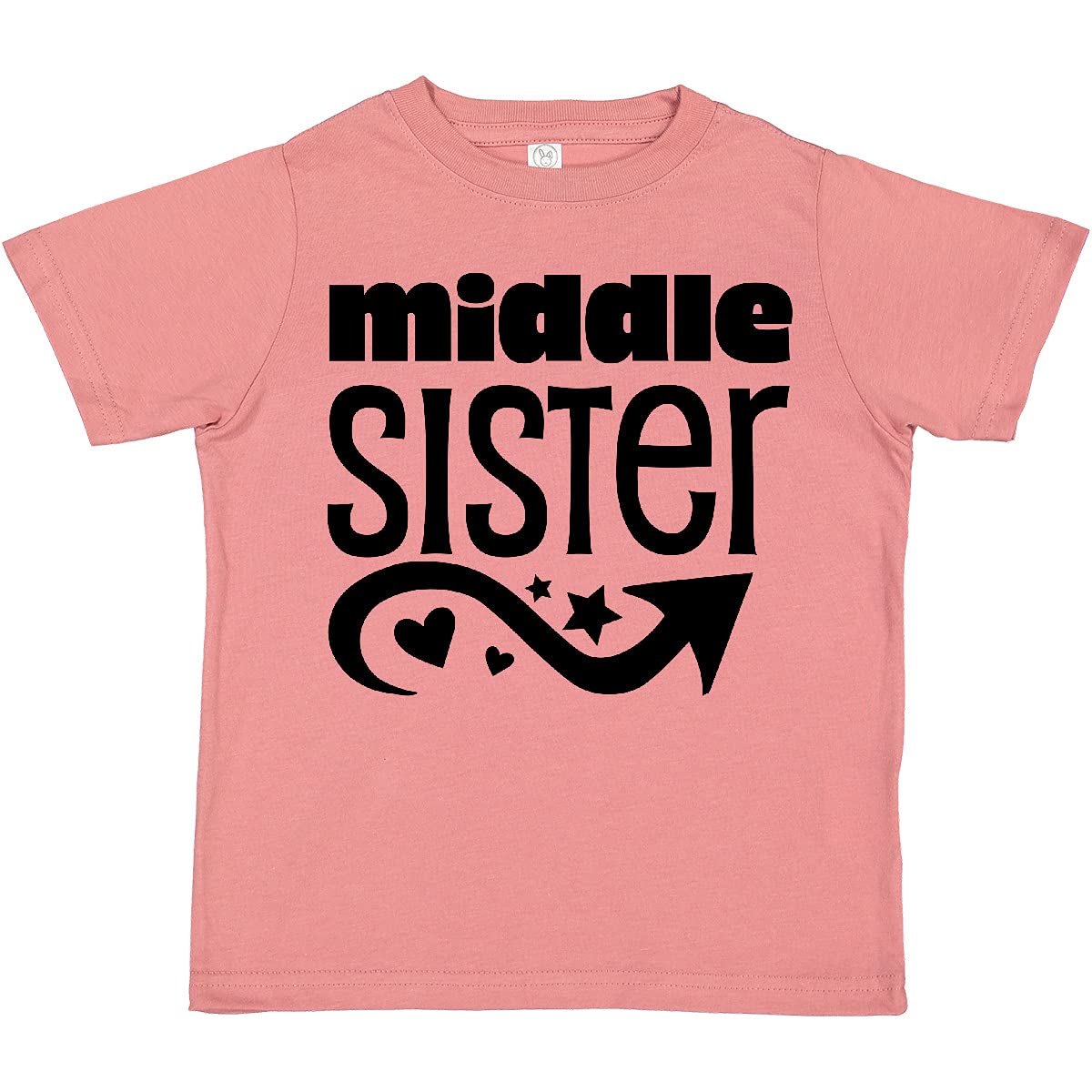 Inktastic Middle Sister Toddler T-Shirt - Cute Sibling Matching Outfit for Toddler Girls - Perfect for Family Photos, Birthdays & Sister Bonding Moments