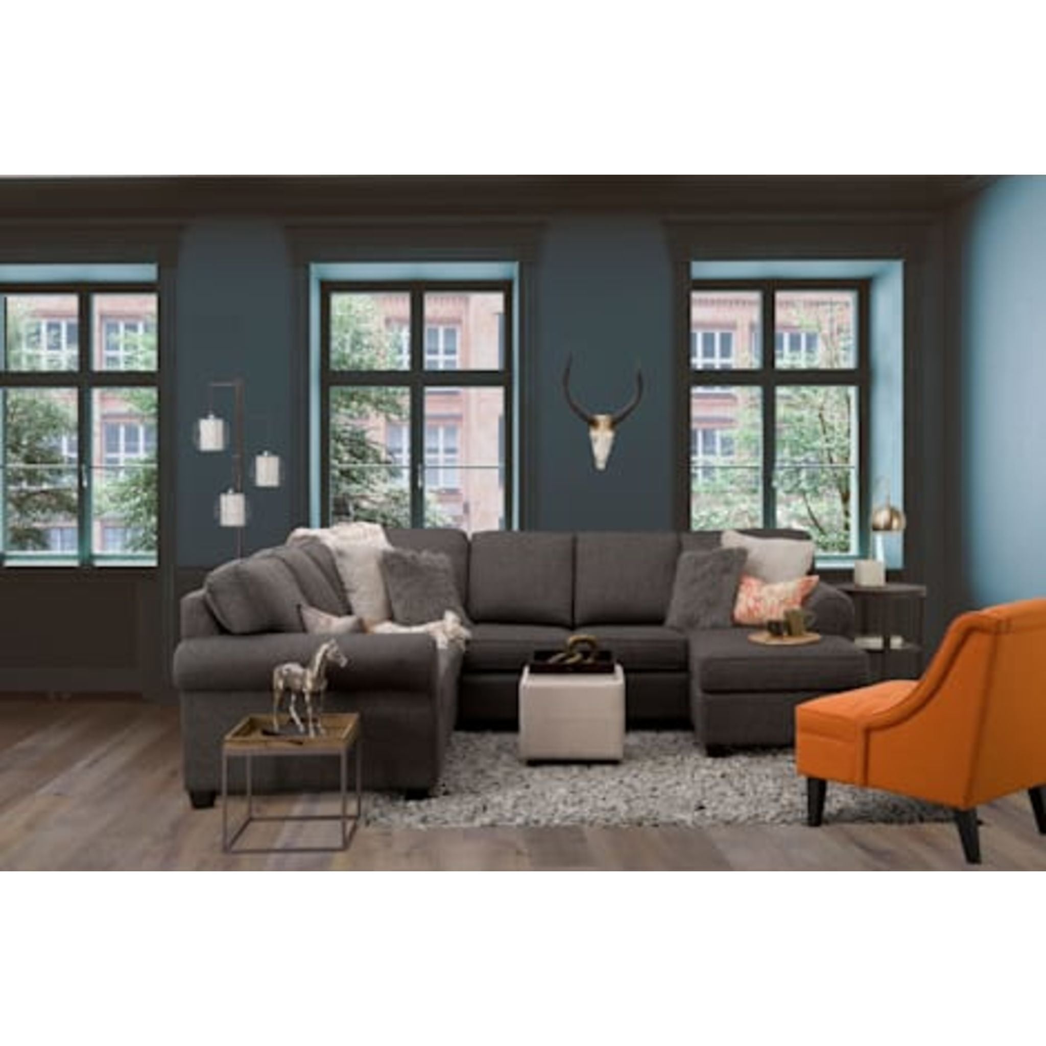 Astro 2-Piece Sectional Sofa with Chaise Lounge - Modern L-Shaped Living Room Furniture for Small Spaces & Apartments