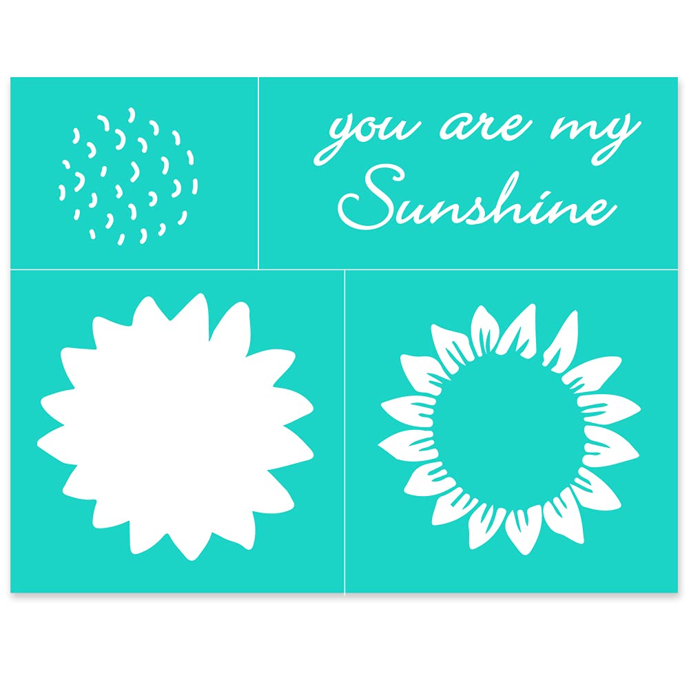 PAINTS TRANSFER Chalk Stencils - Sunflower Silk Screen Stencils for Chalk Paste | Self-Adhesive, Washable & Reusable (8.5x11 Inch) | Perfect for DIY Crafts, Home Decor, and Chalkboard Art Projects