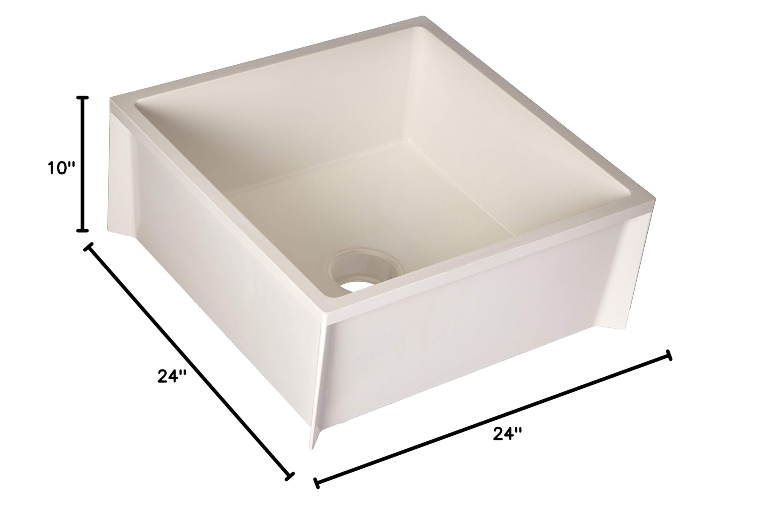 **Premium White Durastone Mop Sink - Heavy-Duty Utility Sink for Commercial & Home Cleaning Use**    *(Use Case: Ideal for janitorial closets, laundry rooms, garages, and commercial cleaning stations.)*