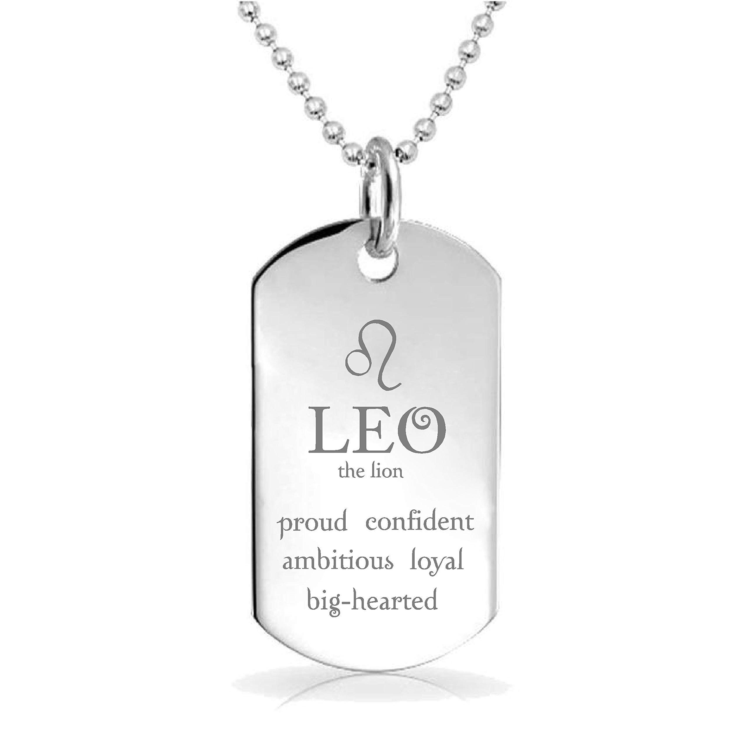 Custom Engraved Leo Zodiac Pendant Necklace & Keychain - Personalized Zodiac Sign Jewelry for Women - Perfect Gift for Birthdays, Anniversaries & Bags Accessory