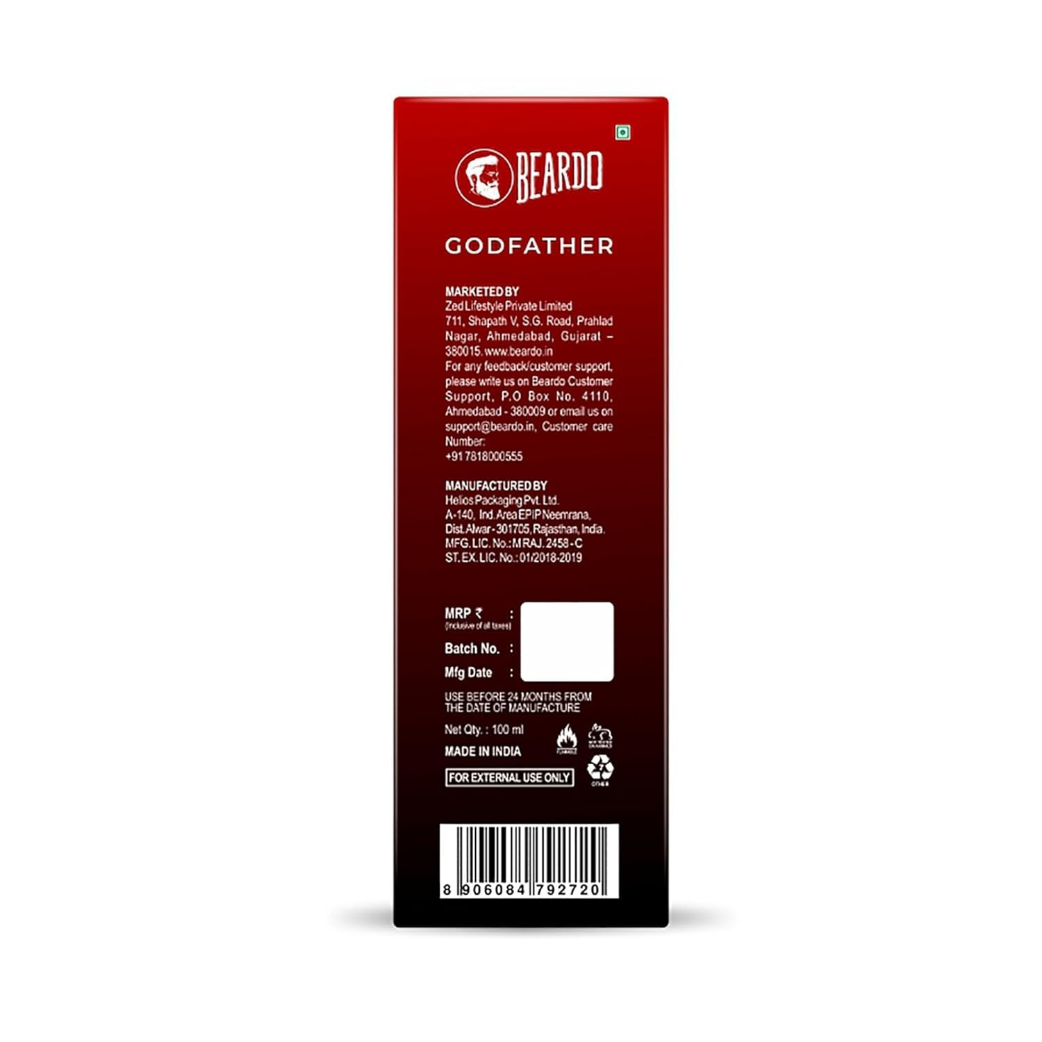 Beardoo Godfather Cologne for Men - 100ml Aromatic Spicy Long Lasting Perfume | Premium Men's Fragrance for Date Night, Special Occasions & Daily Wear | Ideal Gift for Brother, Husband & Friends | Masculine Body Spray with Warm Woody Notes