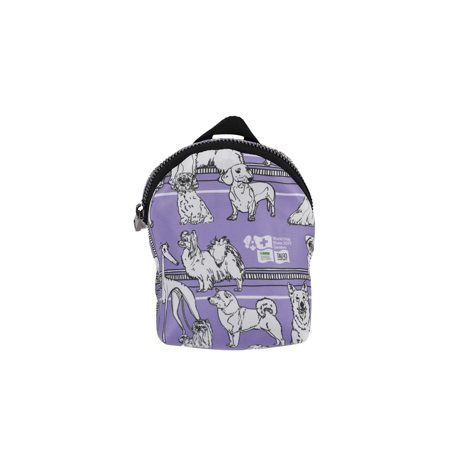 Premium Zippered Pet Treat Pouch for Dogs - Purple with Adorable Puppy Appliqués - Perfect for Training, Walks, and Outdoor Adventures