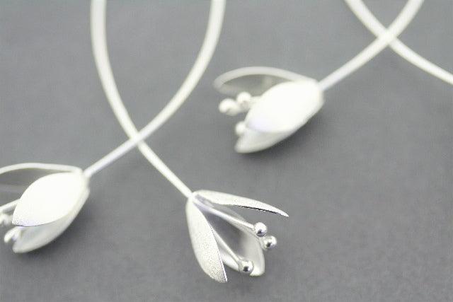 Double Blossom Drop Earrings - Sterling Silver Dangle Earrings for Women - Perfect for Weddings, Parties & Everyday Wear