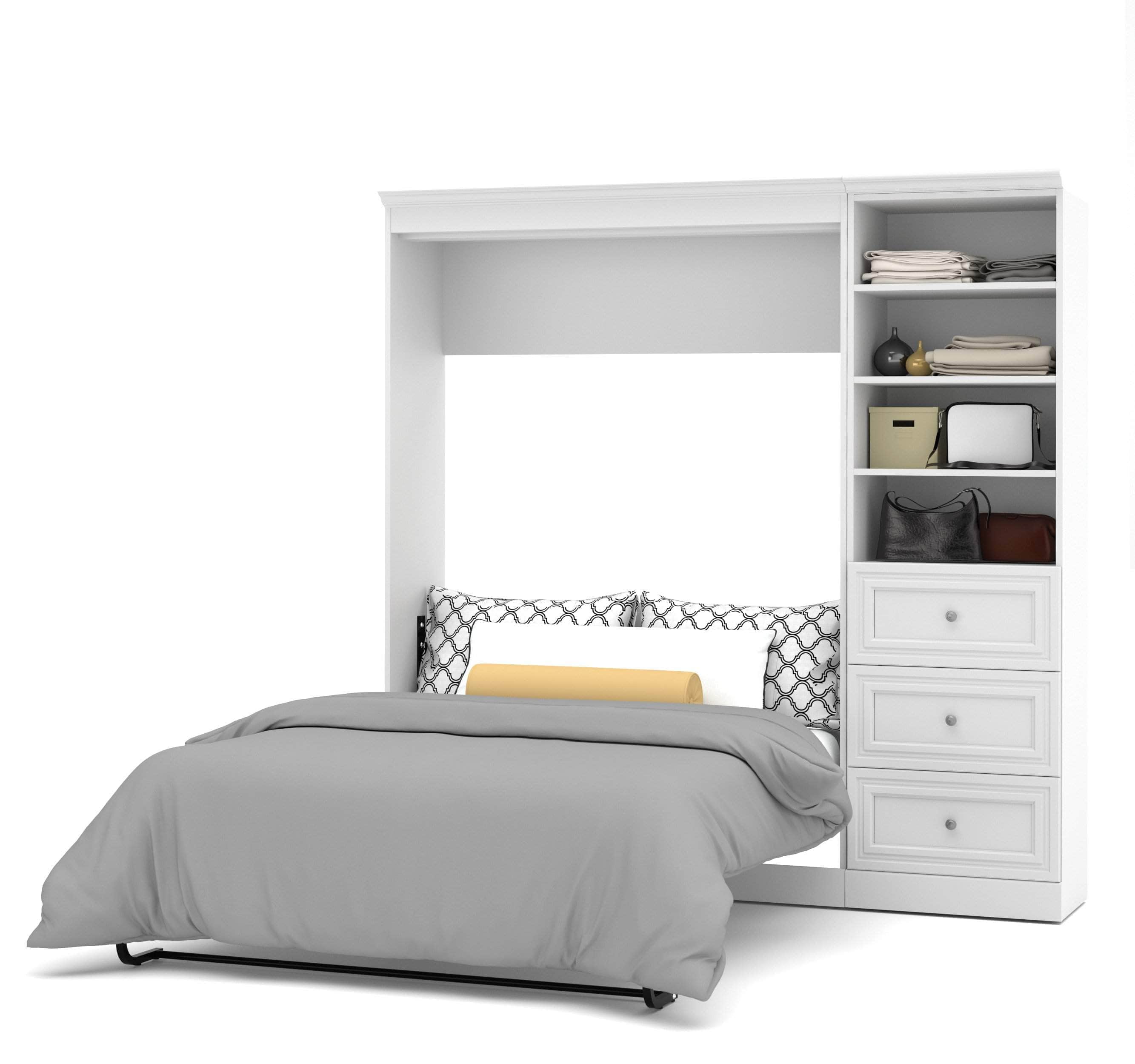 Space-Saving Full Murphy Wall Bed with Built-In Storage Drawers (84