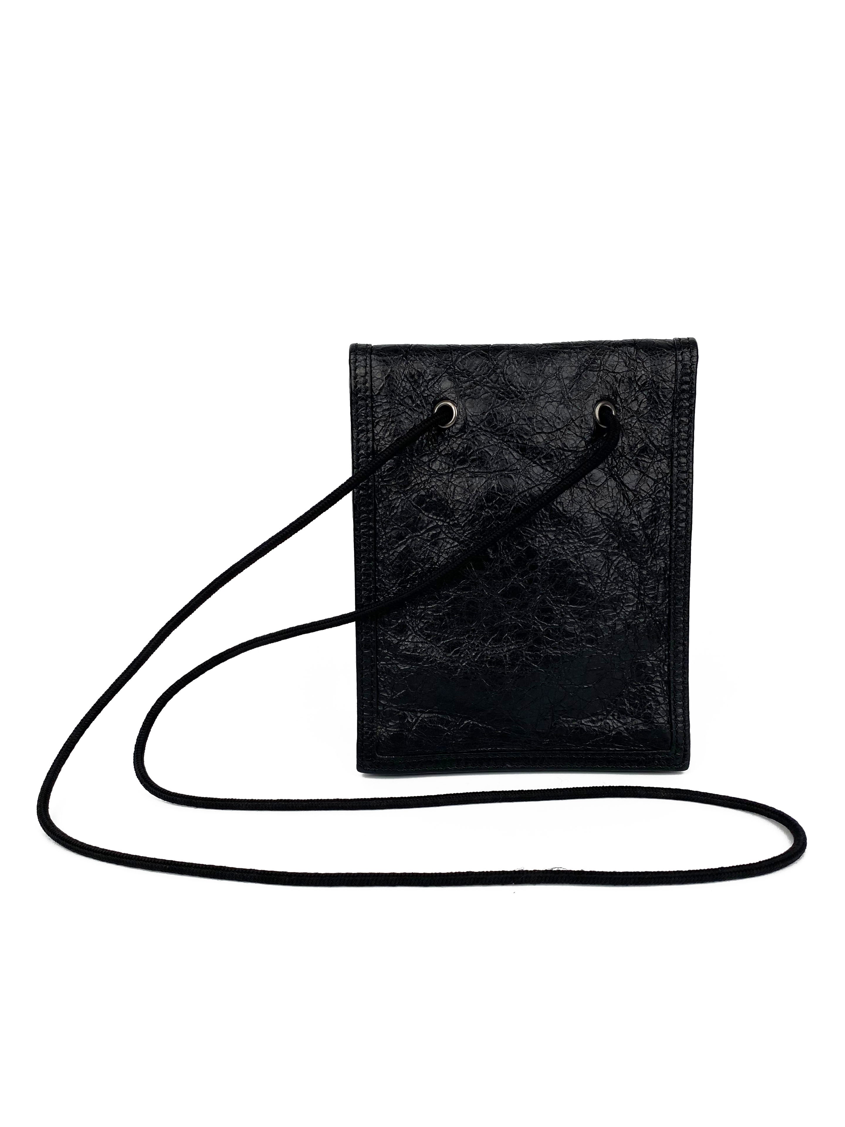 Balenciaga Small Black Explorer Pouch - Premium Leather Crossbody Bag for Women | Stylish & Compact Everyday Essentials Carrier for Work, Travel & Night Out