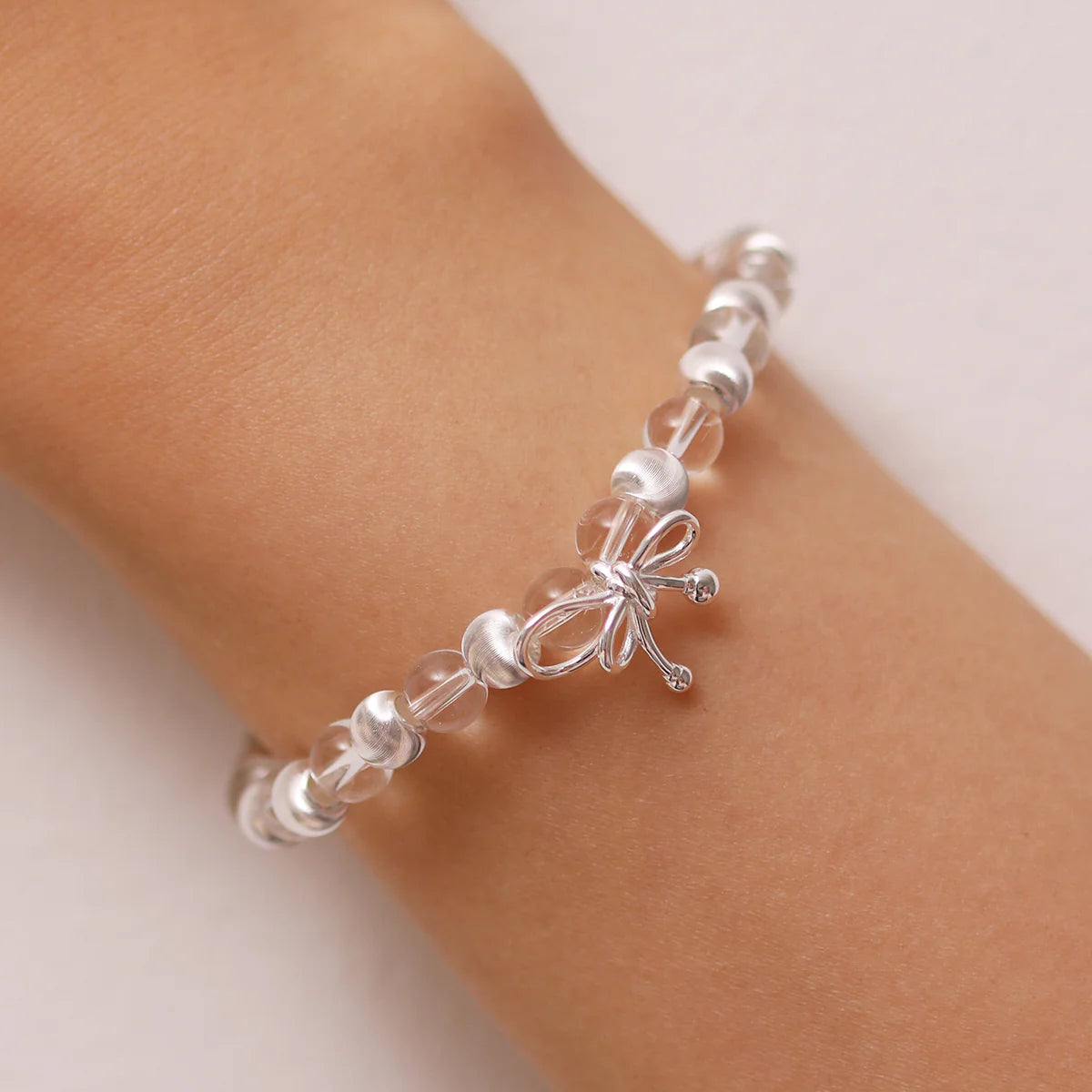 Elegant Silver Beaded Bow Set - Perfect for Hair Accessories, Gift Wrapping & Wedding Decor