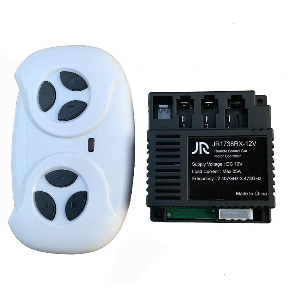 2.4G Bluetooth Remote Control & JR1738RX-12V 4-Sided Socket Receiver Kit for Kids Ride-On Cars - Replacement Controller & Control Box Accessories | Perfect for Electric Toy Car Upgrades & DIY Repairs
