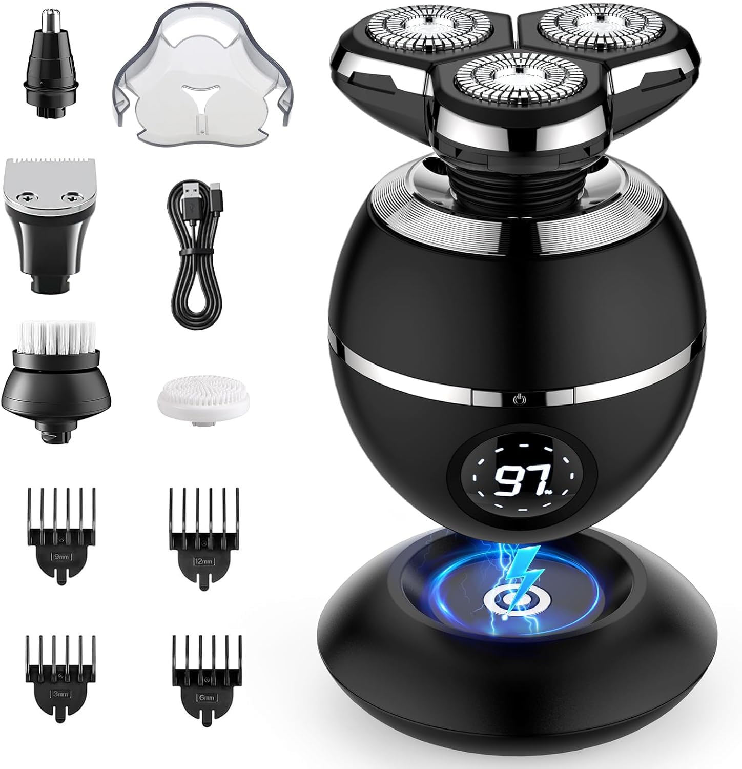 2025 Upgraded Electric Razor for Men - Cordless Rechargeable Wet/Dry Shaver with Grooming Kit | Fast & Smooth Shaving for Face, Beard & Body | Perfect for Travel, Gym & Daily Grooming Routine