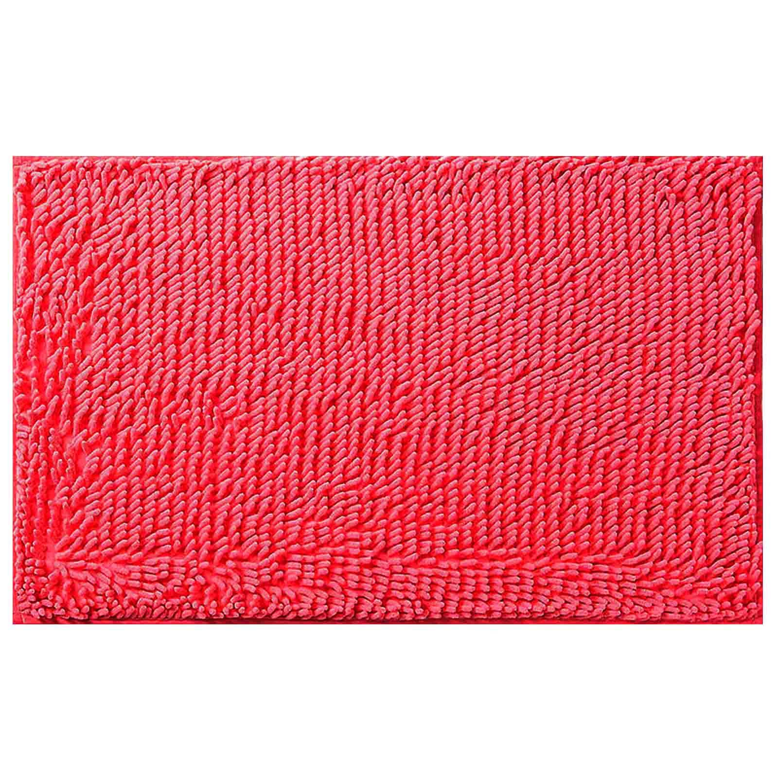 Soft & Absorbent Orange Red Bathroom Carpet - Plush Furry Bath Mat, Durable & Thickened, Machine Washable & Reusable - Perfect for Bathroom, Shower, Vanity & Fall Decor
