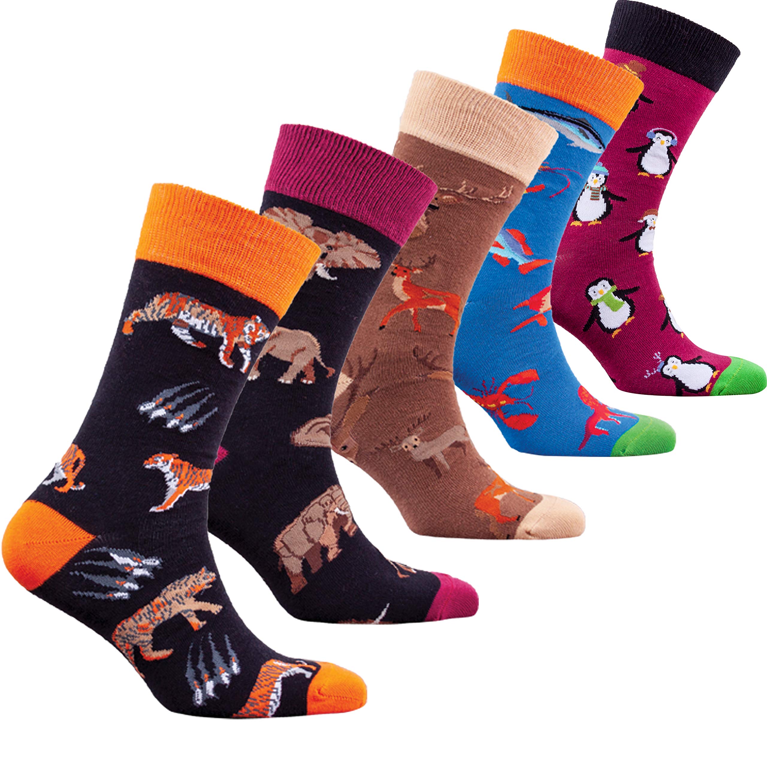 Men's 5-Pair Luxury Colorful Cotton Novelty Dress Socks Gift Box - Fun & Stylish Casual & Formal Socks for Work, Parties & Gifts