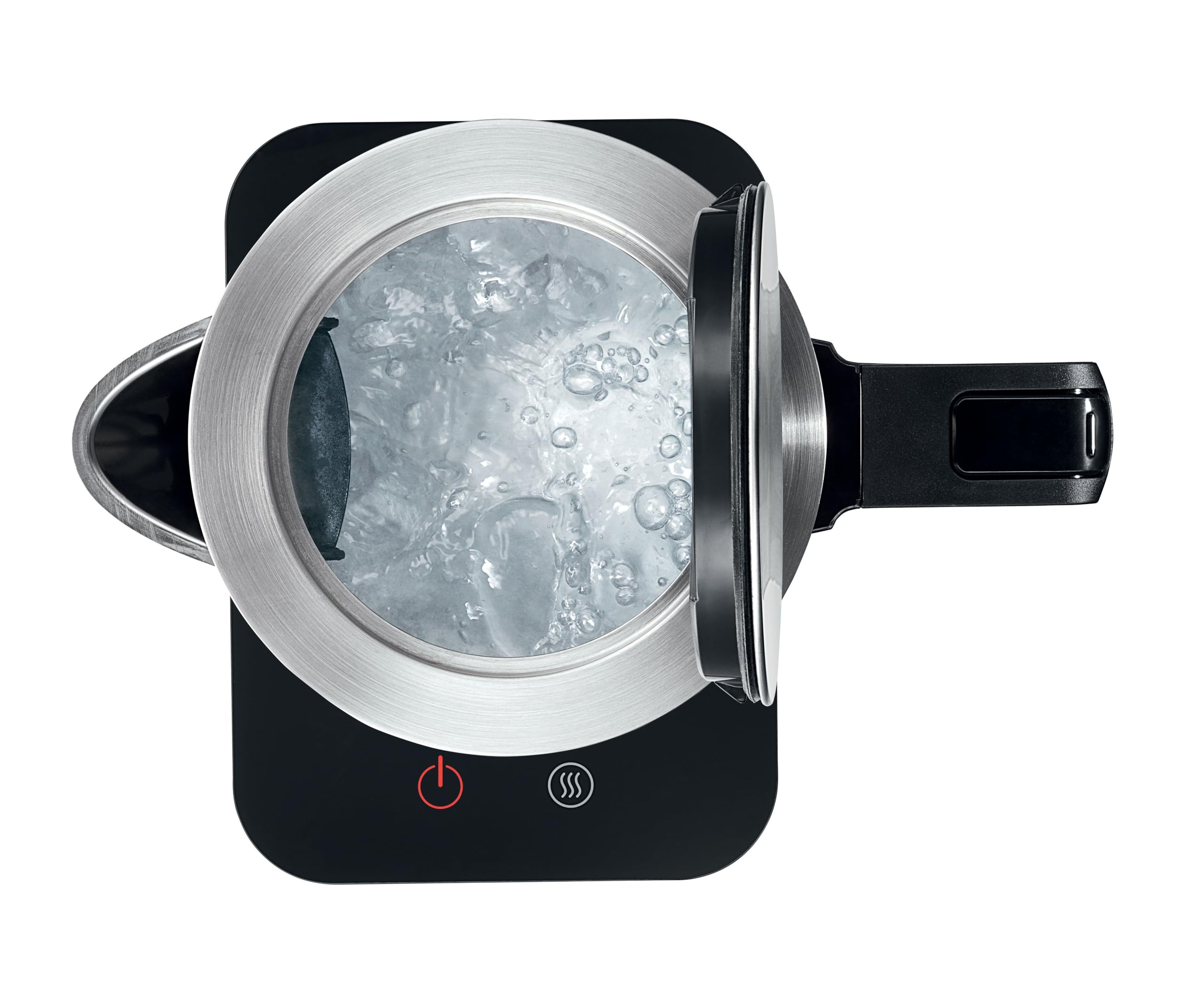 Bosch TWK7203 Electric Kettle - 2200W Fast Boiling, 7 Cups Capacity, Black/Stainless Steel with Touch Display - Perfect for Home, Office & Tea/Coffee Lovers