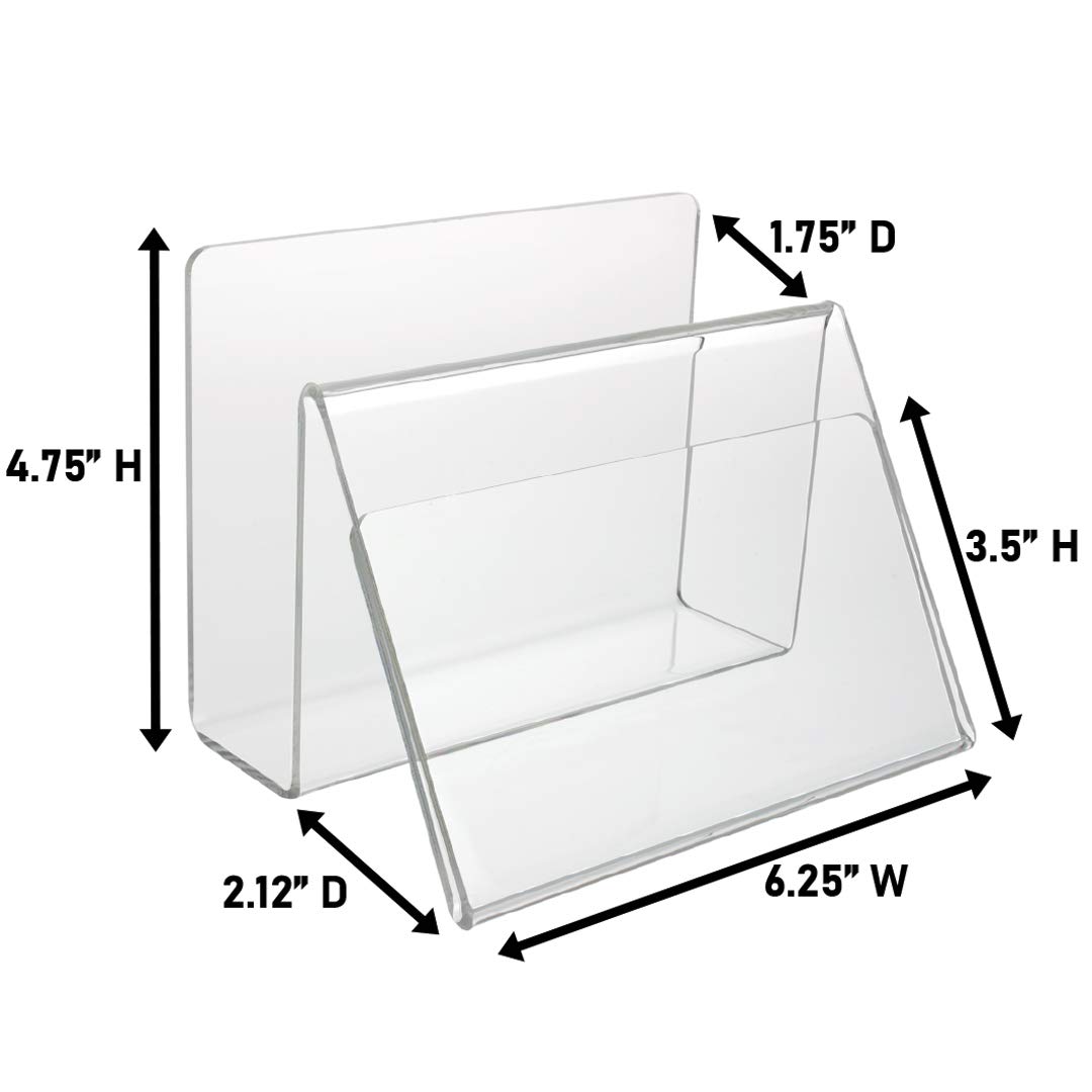 Source One Deluxe Clear Acrylic Desk Organizer with Picture/Postcard Display - Perfect for Office, Home & School Organization