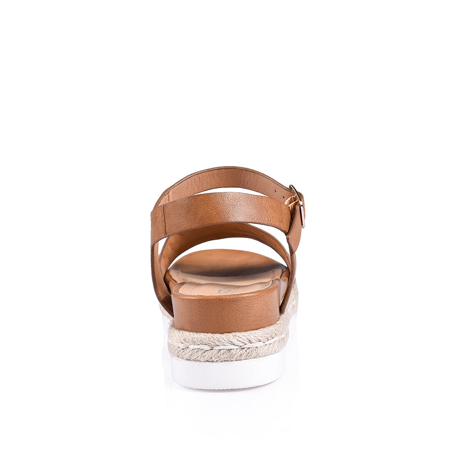 Disco Footbed Sandals for Women - Soft Tan Leather Comfort Sandals with Arch Support | Perfect for Beach, Vacation & Summer Walking