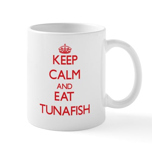 White - Keep Calm And Eat Tunafish Mugs