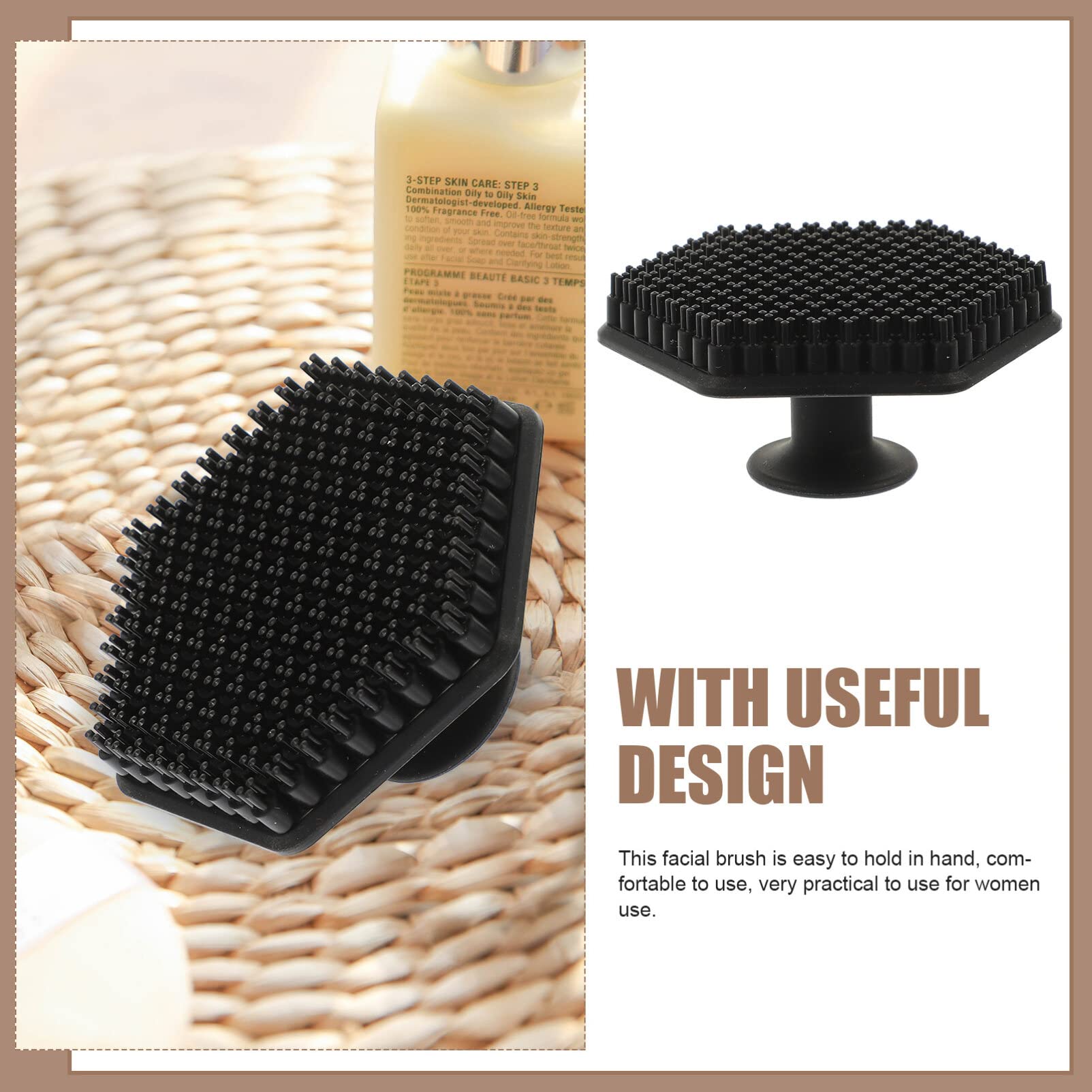 Silicone Face Cleansing Brush for Blackheads & Exfoliation - Skincare Routine