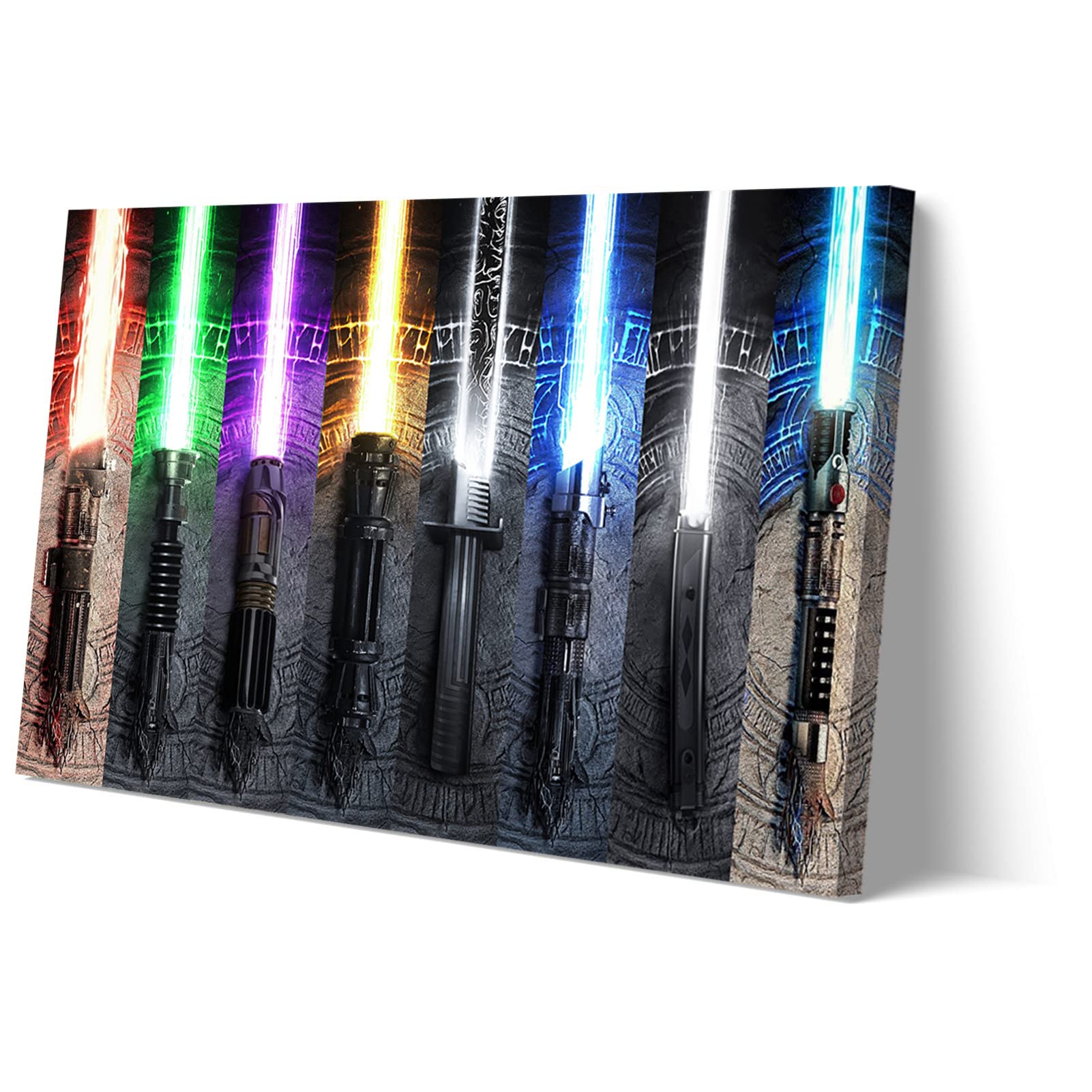 Star Wars Lightsaber Posters - Waterproof Canvas Wall Art Print for Bedroom, Living Room & Bathroom Decor (20x30 Inches, A-Frame Included) | Perfect for Home Theater, Game Room & Star Wars Fan Gifts