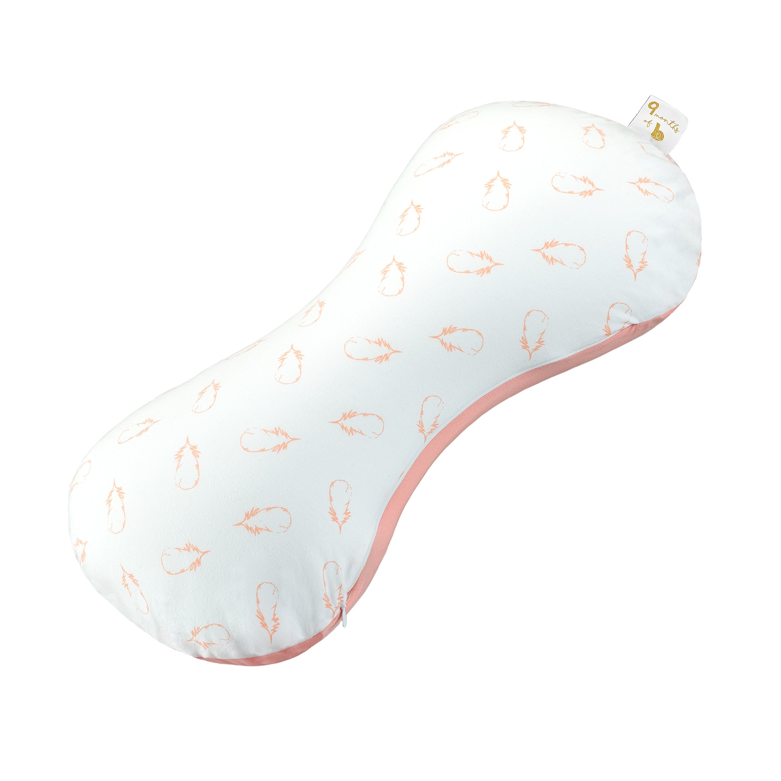 Babymoov Nursing Pillow for Mom and Baby - Soft Support for Breastfeeding, Tummy Time & Newborn Care - Comfortable Pink Baby Pillow for Feeding, Lounging & Bonding Time
