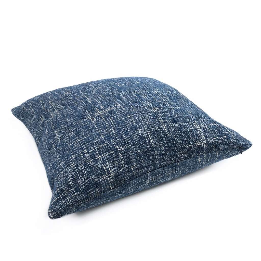 Bailey Ocean Blue Tweed Textured Pillow Cover - Decorative Throw Pillow Case for Sofa, Bed, Couch - Home Decor Accent for Living Room, Bedroom