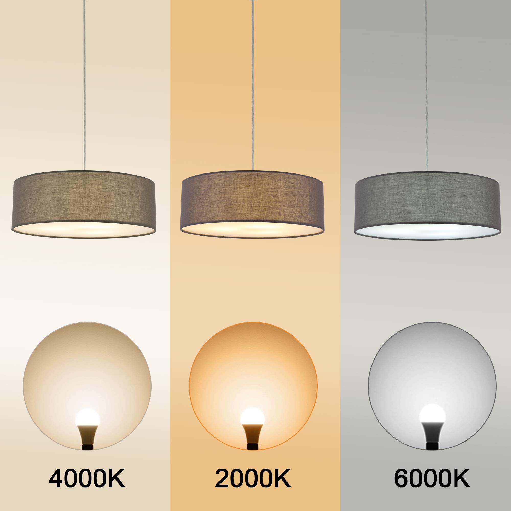 Modern Grey Fabric Pendant Light - 15