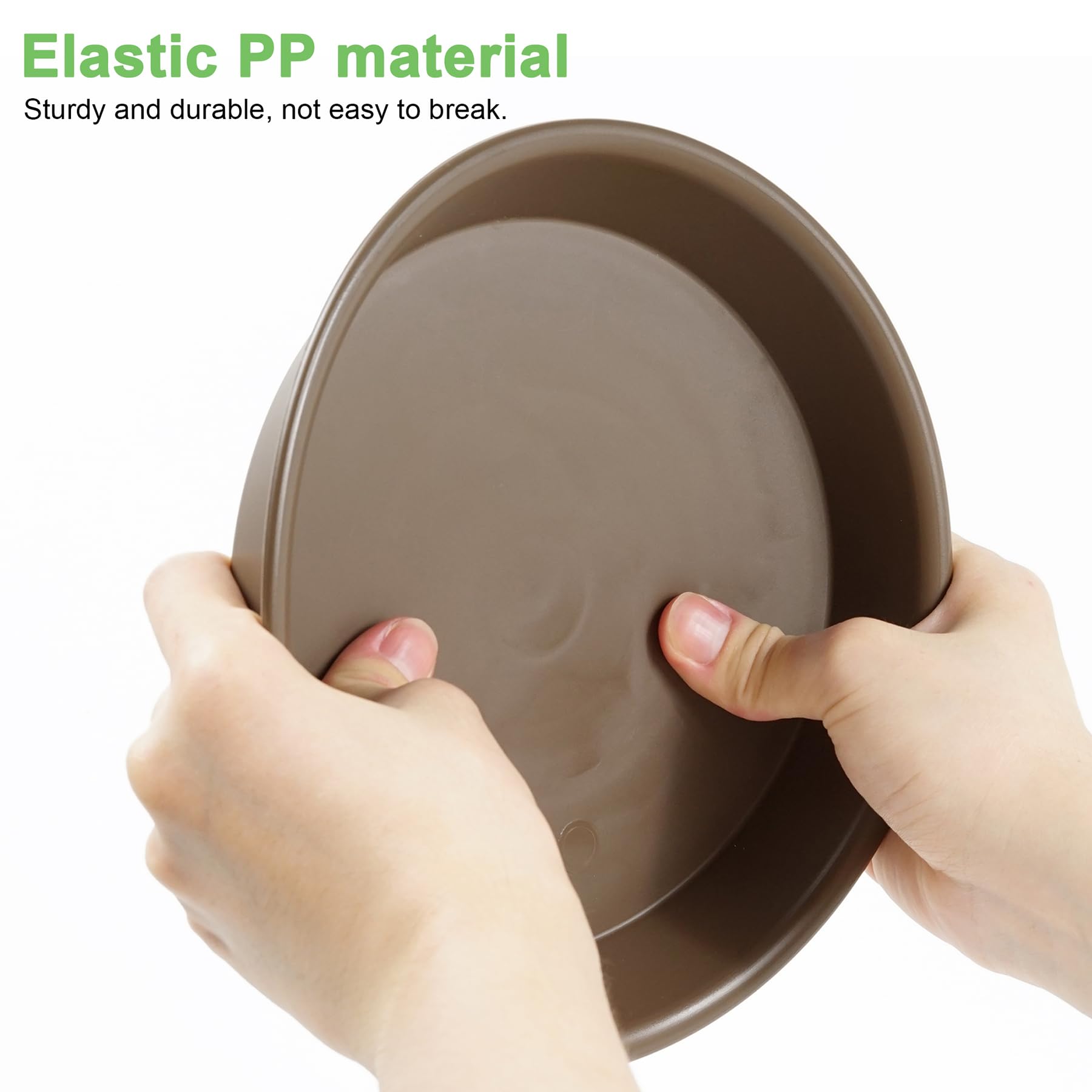 8 Inch Plant Saucers (3 Pack) - Heavy Duty Brown Plastic Drainage Drip Trays for Flower Pots | Indoor & Outdoor Water Catcher Base | Perfect for Houseplants, Garden Pots & Plant Stands