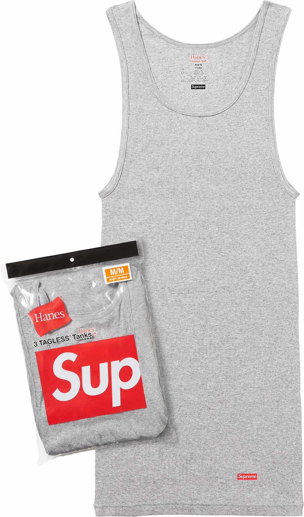 Supreme Hanes Tagless Tank Tops for Men (3 Pack) - Comfortable Grey Undershirts for Workout, Gym & Casual Wear
