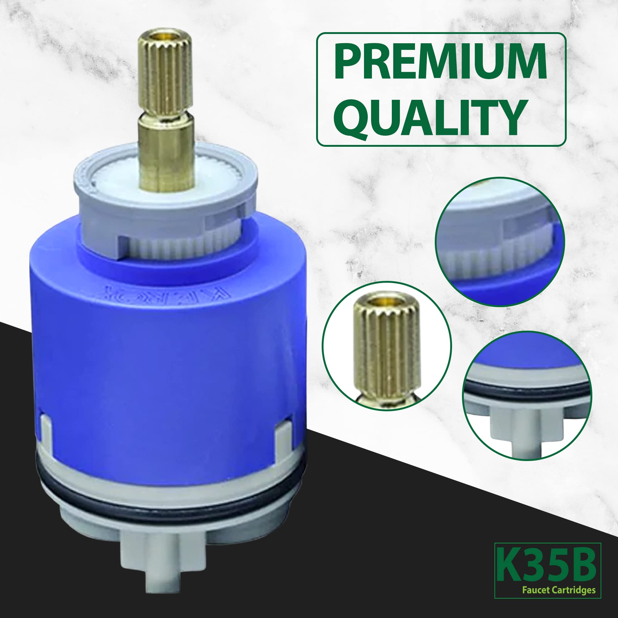 Kerox PBR 40 Faucet Cartridge Replacement - Compatible with La Torre, Cascade & Nobili Single Lever Shower Tub Faucets - Durable Kitchen & Bathroom Faucet Repair Part - Perfect for Leaky Faucet Fixes and Plumbing Maintenance
