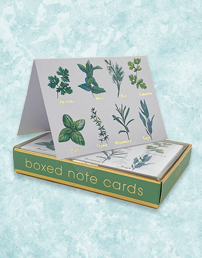 Fresh Herbs Note Cards - Handmade Botanical Greeting Cards for Thank You, Birthday & Special Occasions - Perfect for Gifts, Scrapbooking & Home Decor
