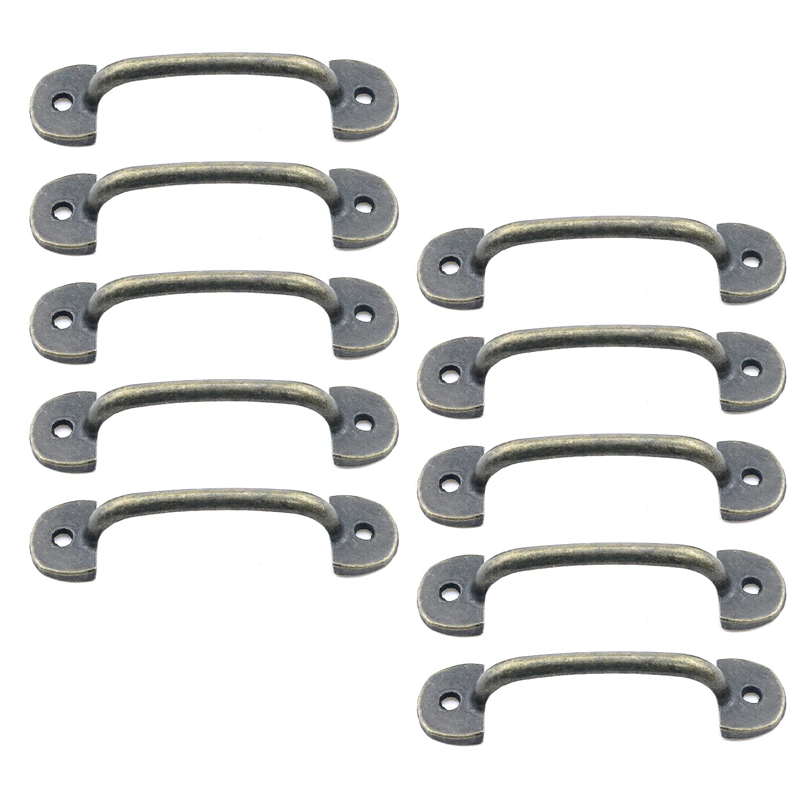 Vintage Zinc Alloy Cabinet Knobs - 10-Pack Antique Bronze Drawer Pulls with 1.89